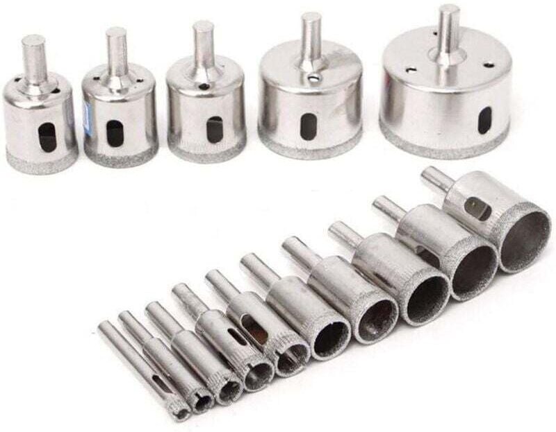 CHOYCLIT 15-teilige Lochsägen, Diamantbohrer, Lochsäge für Fliesen, Glas, Marmor, 6 50 mm