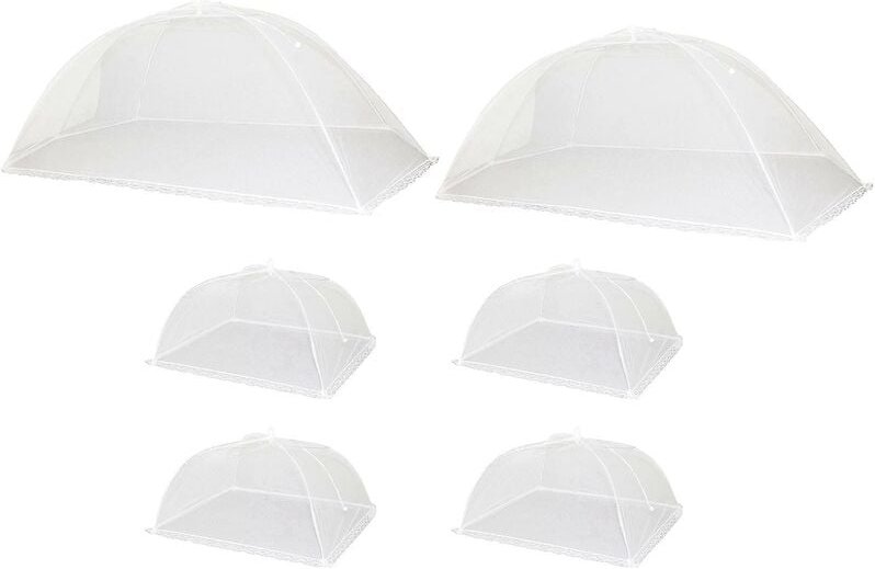 Woosien - Mesh-Lebensmittelabdeckungs-Set, 2 Jumbo (44 x 20 Zoll) und 4 (17 x 17 Zoll) Pop-up-Lebensmittelzelte/Lebensmi...