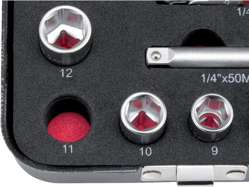 Format - Steckschlüssel-Satz 1/4' 36-teilig, in Metallkassette