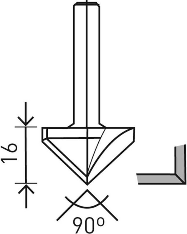 Gipskartonfräser hw S8 D32/90° – 491001 - Festool
