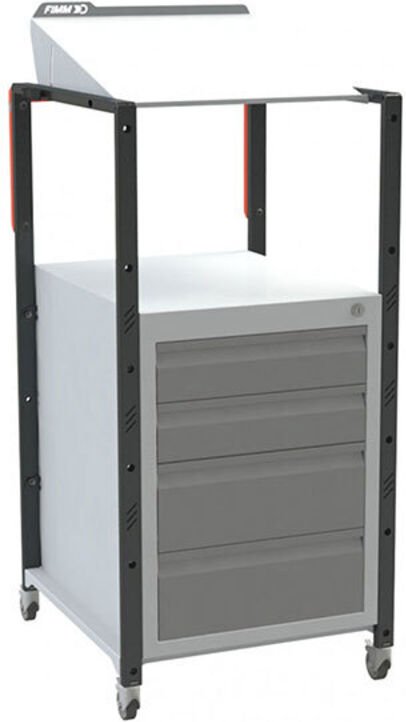 Schrägstellbarer Schreibtisch mit 4 Schubladen und Gleitern - 820008491