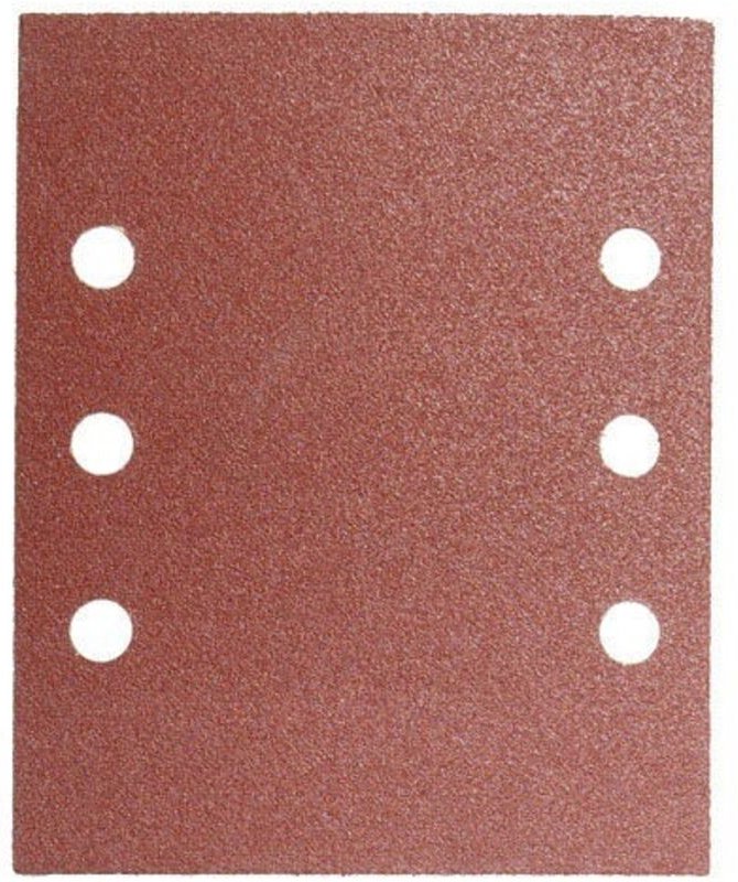 Ersatz-Schleifpapier mit Klettverschluss 114x140 mm. Mit Löchern Körnung 80 (10 Stück)