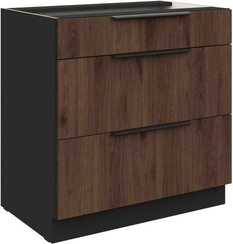 Küchen Preisbombe - Küchen Unterschrank 80 cm Küche monza Okapi Nußbaum Soft-Close Küchenzeile