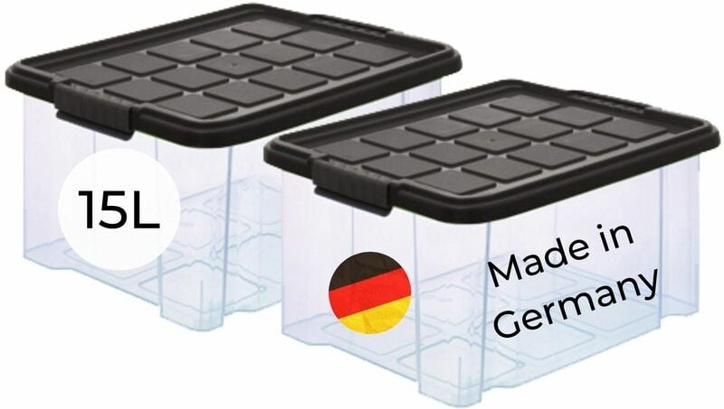 Novaliv - 2x Aufbewahrungsbox 2x Aufbewahrungsbox, 2x Deckel - Transparent