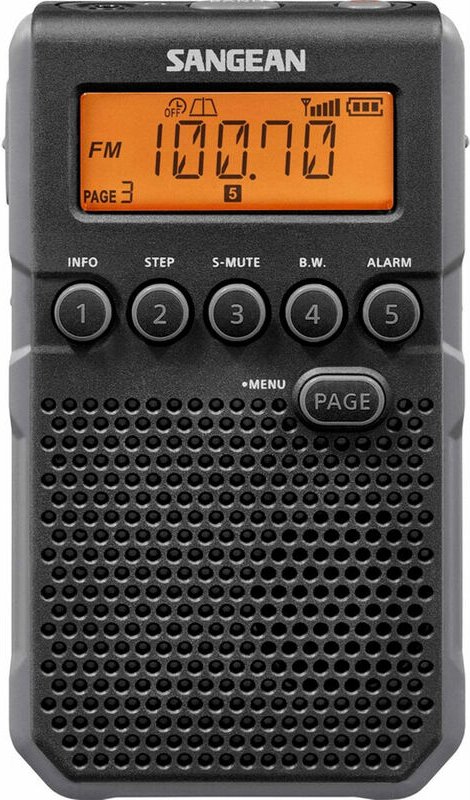 Sangean - dt-800 schwarzes Digitalradio pocket am fm mit rds-Bildschirm lcd-Akku