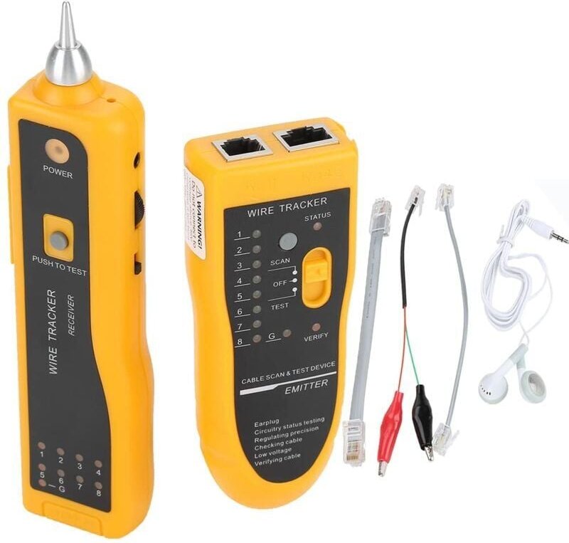 Netzwerkkabel-Detektor, RJ45/RJ11-Tester für Telefonleitungen und LAN-Kabel, Leitungsdetektor