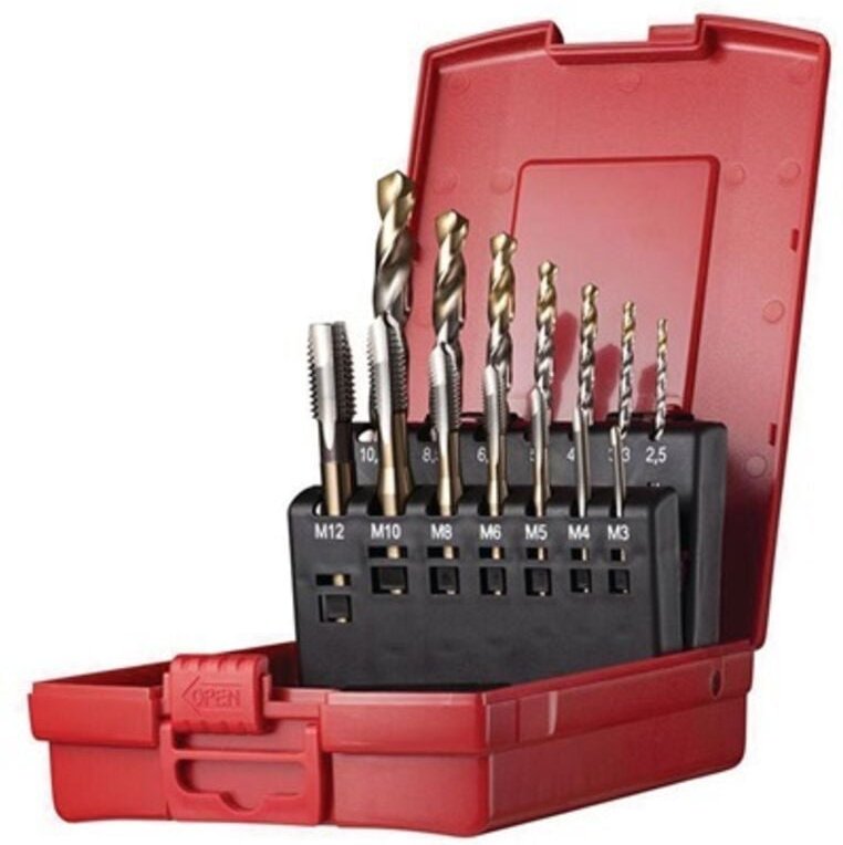 Dormer - Maschinengewindebohrerset Nr.201 bn L113 M3-M12 14tlg.HSS-E pm Ku.-Kass.