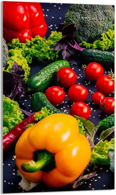 Glasschneidebrett 30x52 Gemüse