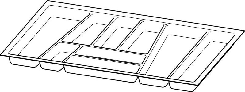Möbel-Besteckeinsatz, OrgaTray 740, 9302747, L500mm, KB800mm, weiss - Hettich