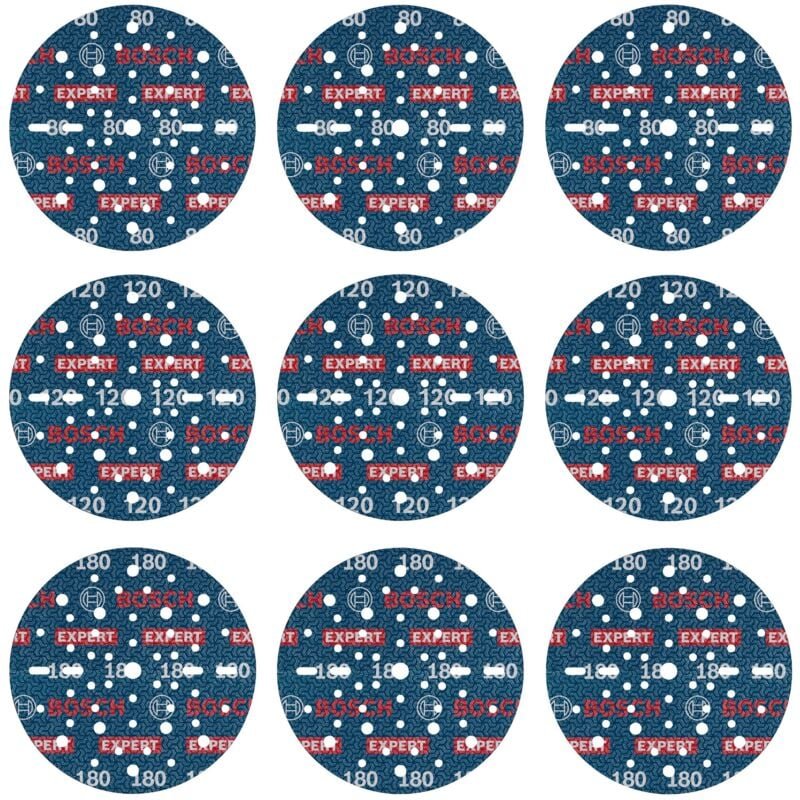 Bosch Professional - Bosch expert O780 Folienschleifscheiben-Set, 150 mm, G80 (3x) G120 (3x) G180 (3x), 9-tlg.