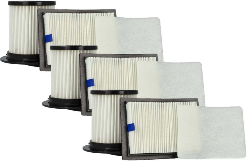 vhbw 3x Abluft-Filter, 3x Vormotor-Filter, 3x Lamellen-Zentralfilter Ersatz für Dirt Devil 2725001 für Staubsauger