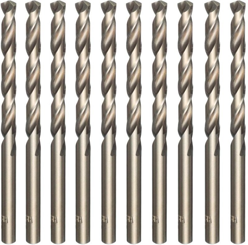 10-teiliges M35-Hochgeschwindigkeitsstahl-Kobalt-Gold-Spiralbohrer-Set zum Bohren von Edelstahl, harten Stählen, Gusseis...
