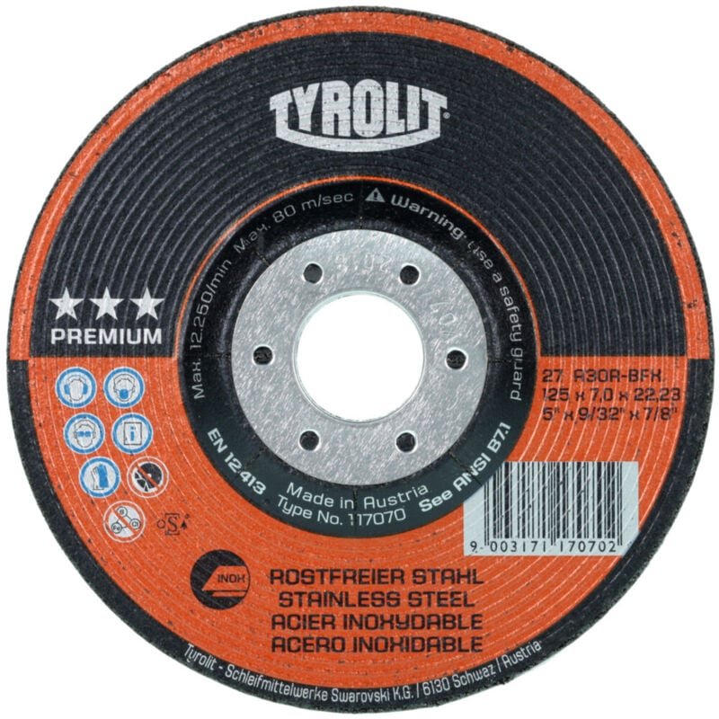 Schruppschleifscheibe premium, Scheiben-ØxScheibenbreite: 230X7 mm, 560300 230X7 - Tyrolit