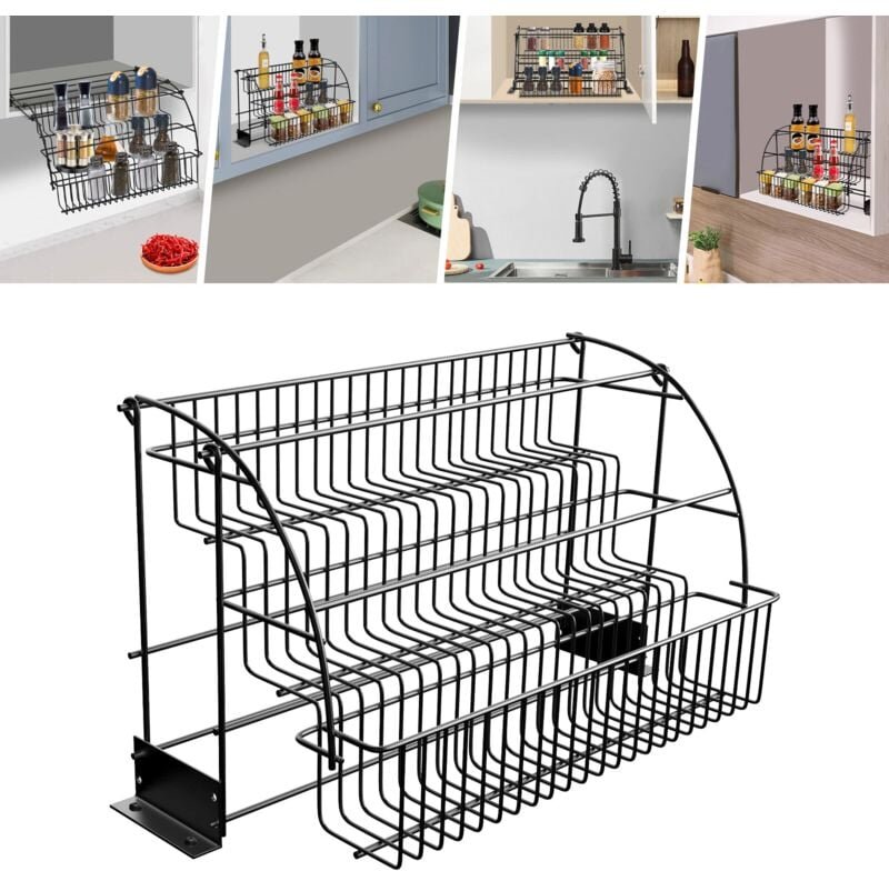 Gojoy - 3 Etagen Gewürzregale Küchenregal Schrank Ständer Aufbewahrung Organizer Rack