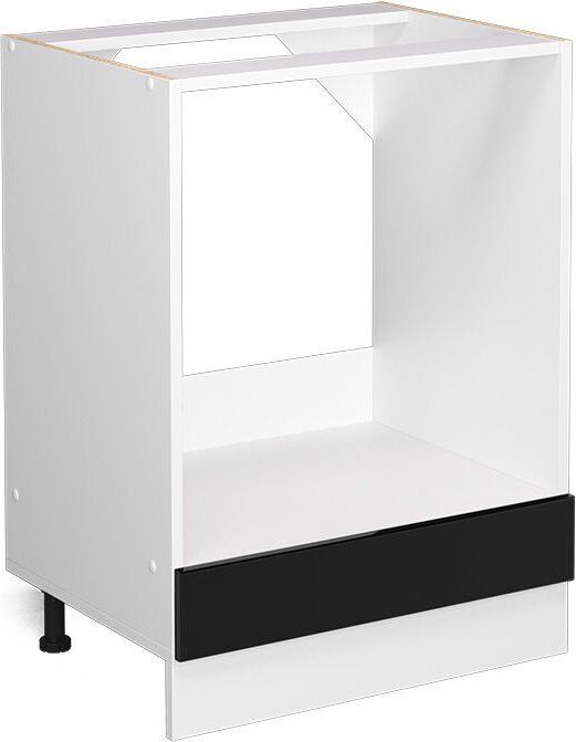 Unterschrank R-Line, Schwarz Hochglanz, 60 cm mit Großnische, ohne Arbeitsplatte Vicco