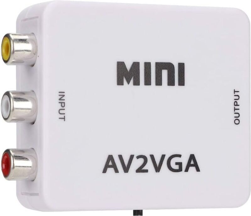 Mini-Composite-AV-zu-VGA-Adapter 480P, Mini-VGA-zu-Videokonverter, TV-Decoder-Videokonverter, AV-zu-VGA-Adapter für VCD-...