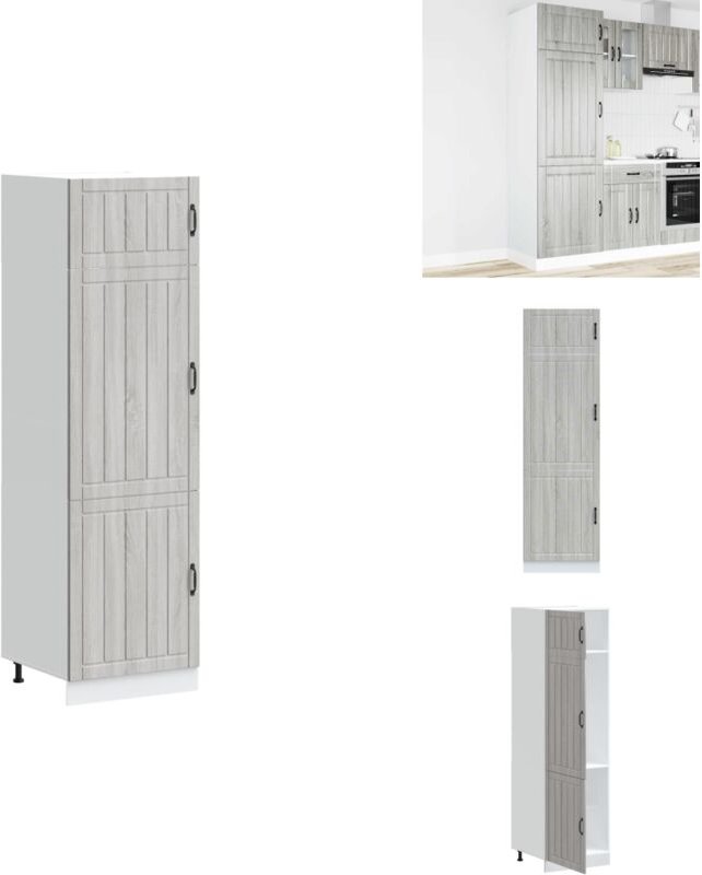 Küchenschrank Lucca Grau Sonoma Holzwerkstoff - Küchenschrank - Küchenschränke - Hoher Küchenschrank - Freistehender Küc...