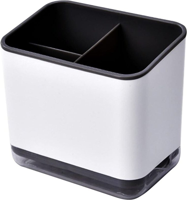 Fitags - Besteckabtropfgestell, dekorativer Utensilienhalter für die Küche, 3 Fächer, schwarz