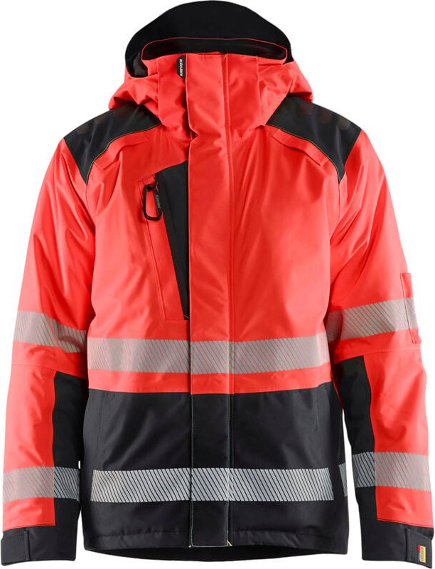 Thumbnail - Arbeitsjacke Winter Hochsichtbarkeit 4455 - Rot/Schwarz L