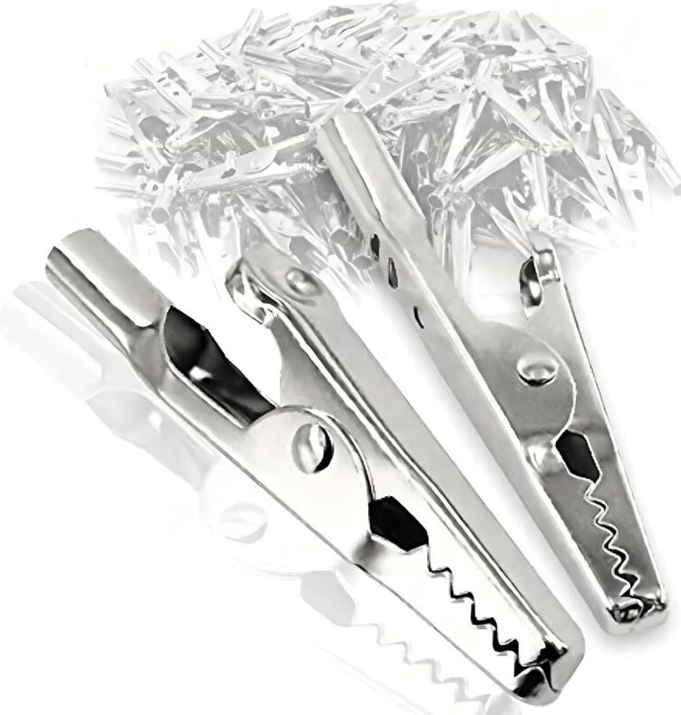 Dolaso - Packung mit 50 Krokodilklemmen aus Metall für Labor- und elektrische Prüfarbeiten