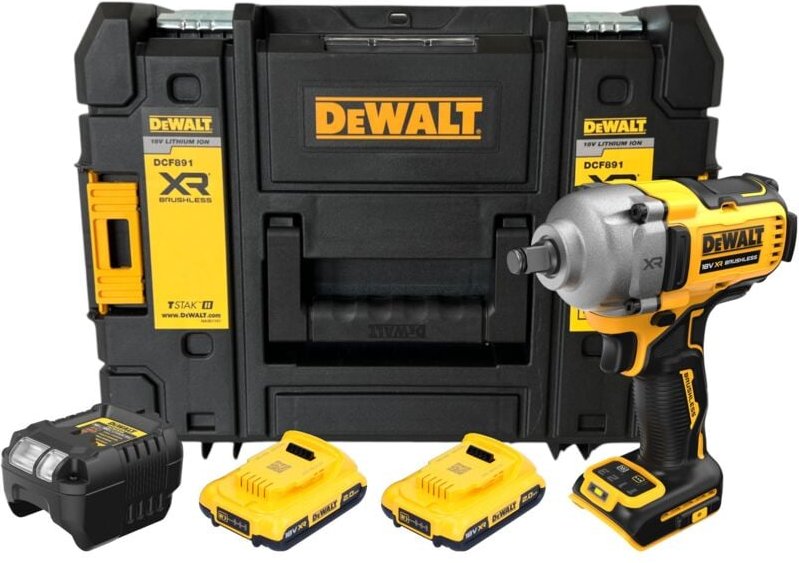 Dcf 891 D2T Akku Schlagschrauber 18 v 1084 Nm 1/2' Brushless + 2x Akku 2,0 Ah + Ladegerät + tstak - Dewalt