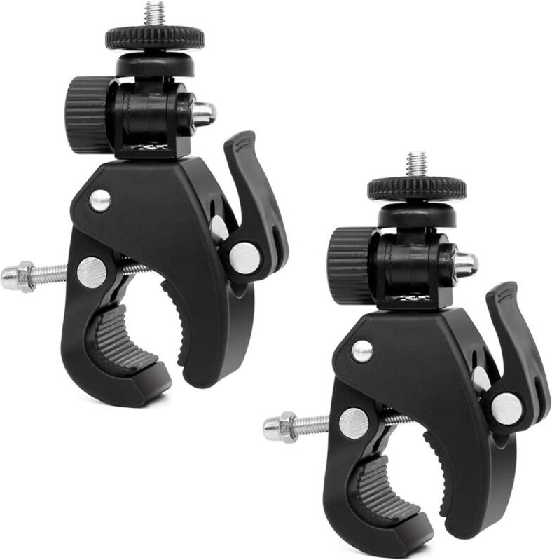 Kameraklemme, 2 Stück, multifunktionaler Doppelkugel-Adapter mit unterer Klemme und Standard-1/4-Zoll-Schraube für Kamer...