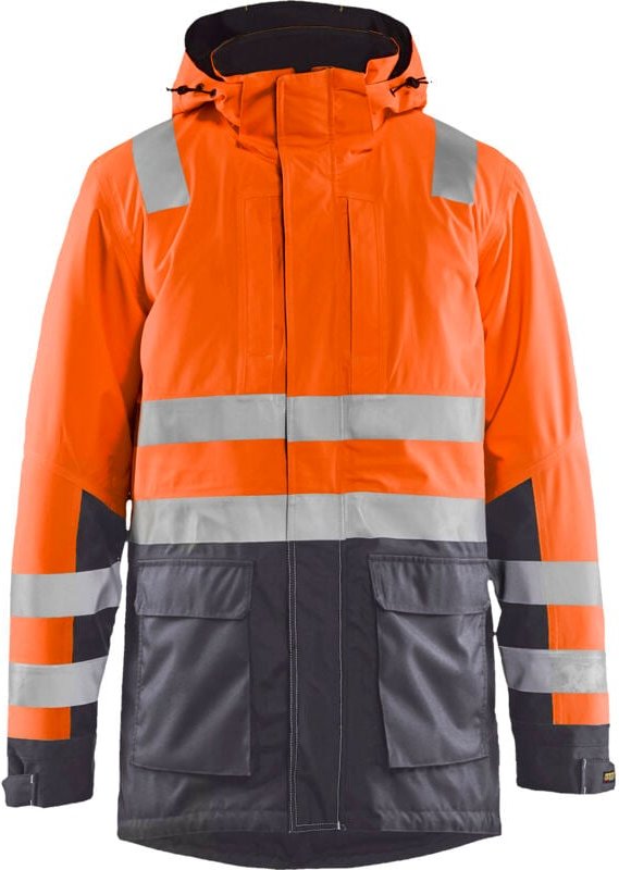 Arbeitsparka Winter Hochsichtbarkeit 4495 - Neonorange / Anthrazitgrau XXXL
