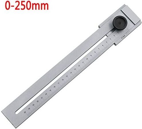 Fitags - 0–250 mm Streichmaß aus Edelstahl, Messwerkzeuge für die Holzbearbeitung, Streichmaß aus Metall, hellgrau (1 St...