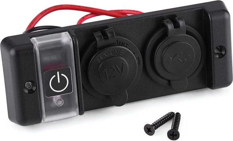 Ej.life - Cigarette Lighter Sockel Splitter, 12V Wasserdichter Zigarettenanzünder Dual usb Power Socket Switch Panel für...