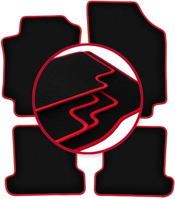 CARLUX-RED Auto-Fußmatten für: Peugeot 307CC Cabrio (2003-2008)
