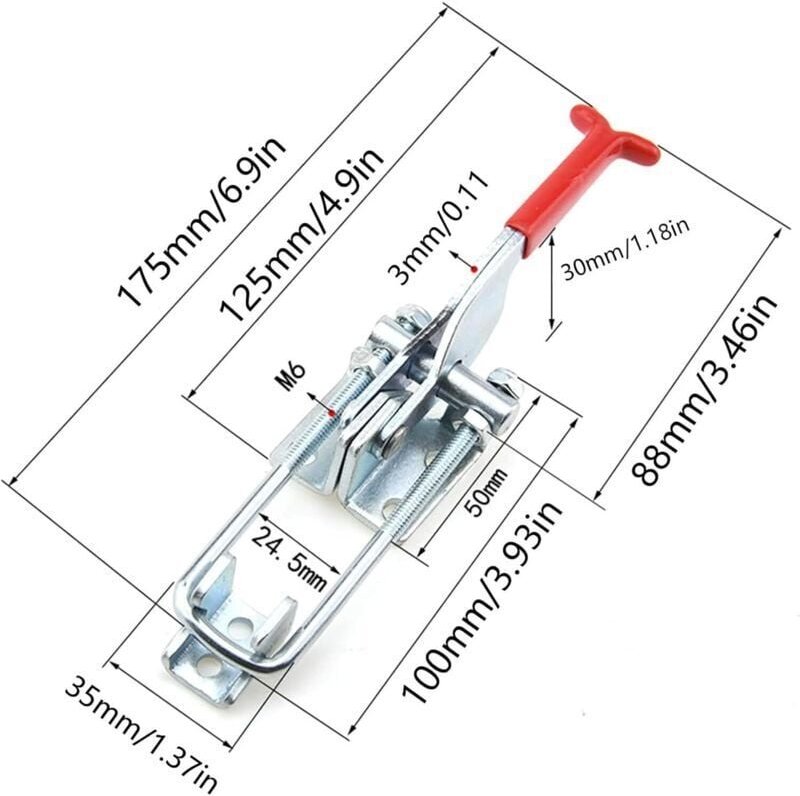4er-Pack Metall-Knebelverschlüsse, Metall-Knebelverschluss, Knebelverschluss, verstellbarer Zimmermannsverschluss für Sc...