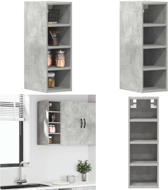 vidaXL Hängeschrank Betongrau 20x29,5x60 cm Holzwerkstoff
