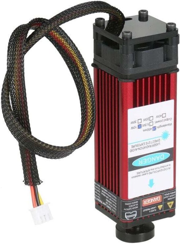 Graviermaschinenzubehör, Laserkopfmodul aus Aluminiumlegierung (einstellbarer Fokus) weinrot 5,5 W 450 nm