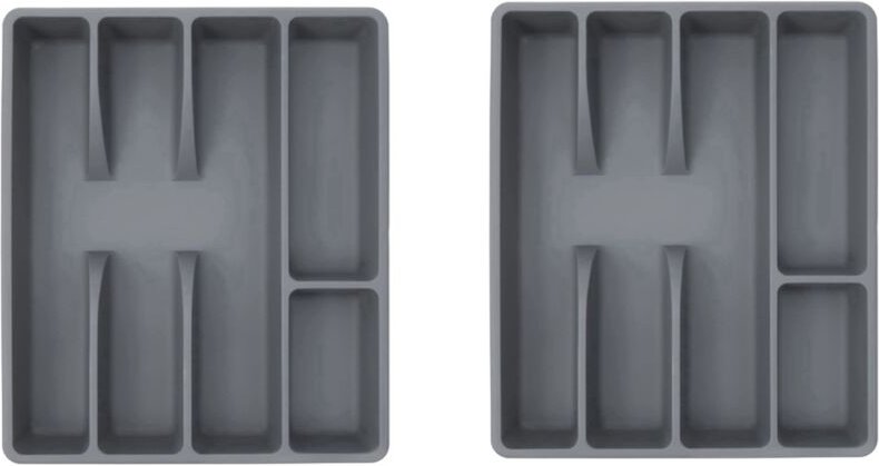 Thumbnail - 2X Schublade Küchenschubladen-Organizer Besteckhalter Utensilien-Organizer Besteck-Organizer Tablett Kunststoff-Besteck-...