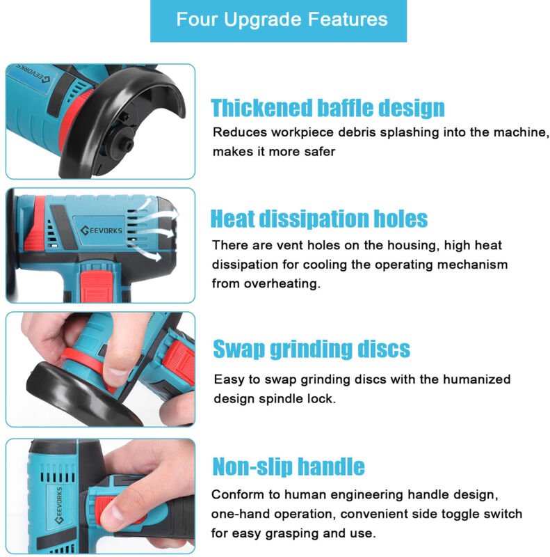 Jeffergarden 12 V 19500 U / min elektrisches Schleifwerkzeug Multifunktional Winkelmühle Handheld -Schneider zum Schneid...