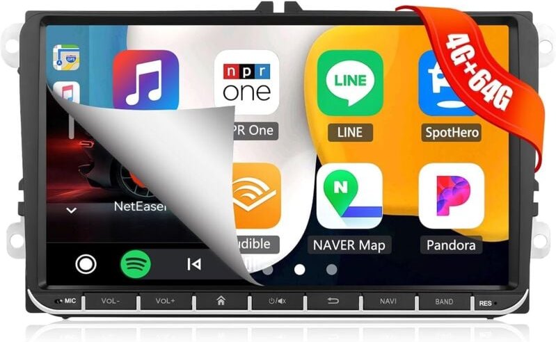 4G+64G 8Core Android 13 für VW Golf 5 Polo Skoda Caddy Autoradio, mit Carplay Android Auto, 9 Zoll 2DIN-Bildschirm mit N...