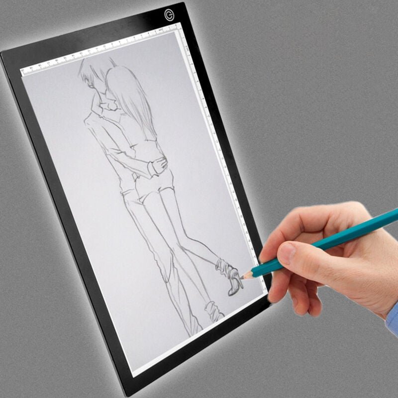Leuchtplatte led Licht Pad A4 Tragbare Light Pad mit Skala für Designen Zeichnen Animation Malen