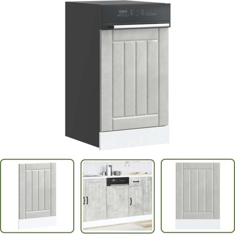 The Living Store - vidaXL Geschirrspülerblende Lucca Betongrau Holzwerkstoff