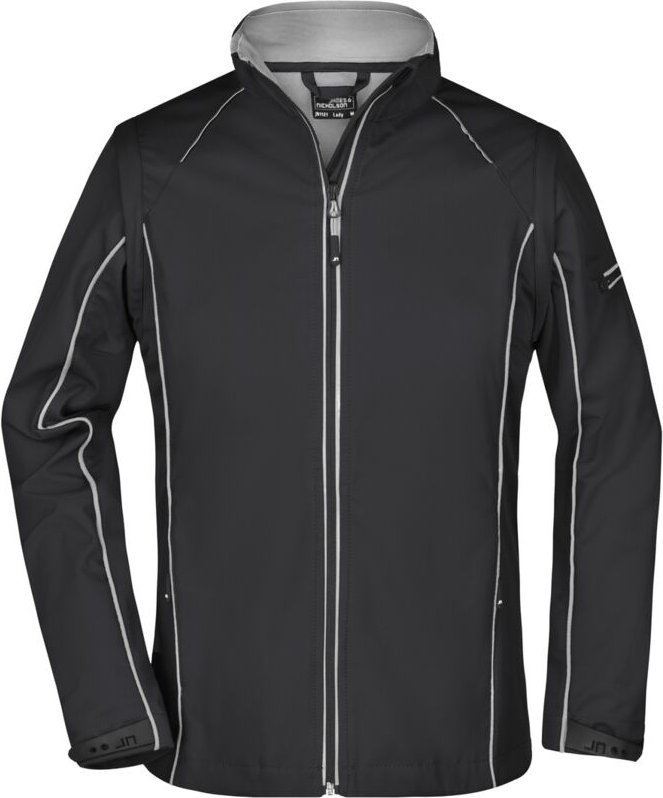 James&nicholson - Damen Zip-Off Softshell Jacke JN1121 Gr. s black/silver