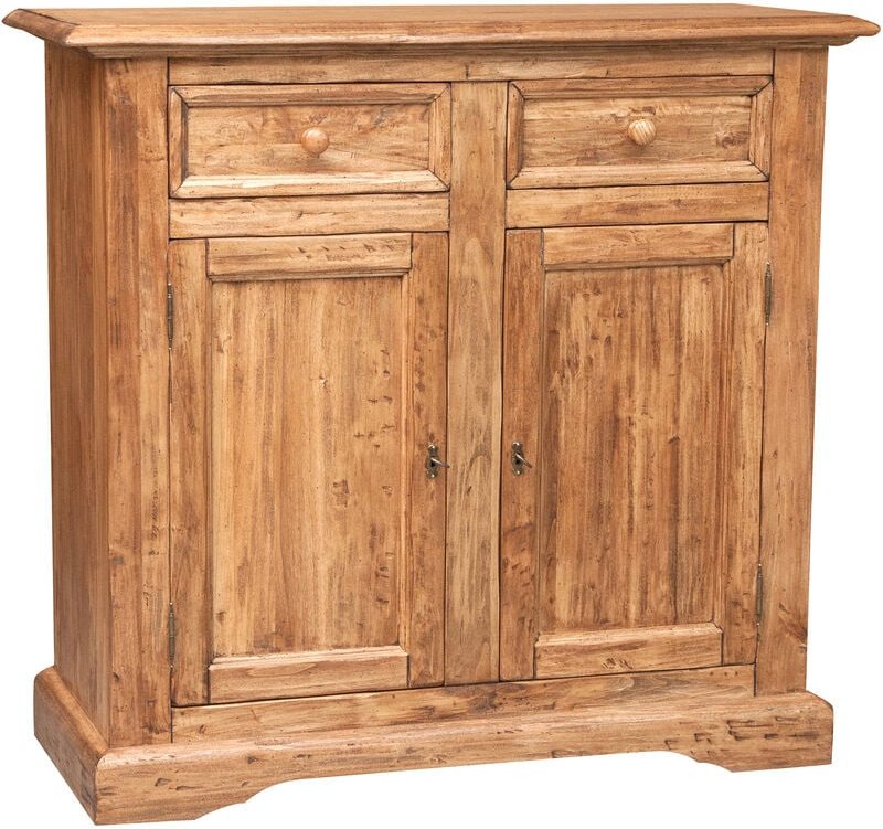 Country Sideboard aus massivem Lindenholz natur L110xPR45xH103 cm. Made in Italy