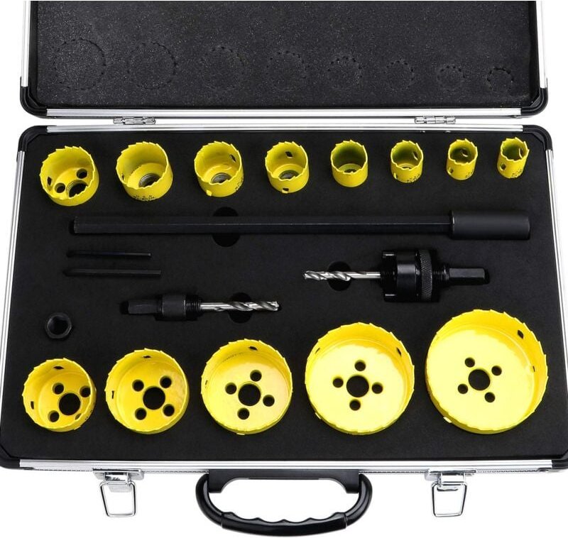 19-teiliges Bimetall-Lochsägen-Set, 3/4 Zoll bis 3 Zoll, Rundbohrstahl, mit Bohreradapter und Verlängerungsstange für Ho...