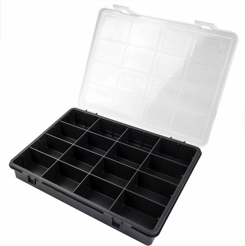 Organizador Plastico 16 Compartimentos 242x188x37 mm.