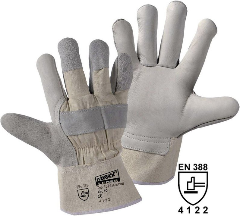 Thumbnail - Leipold Doehle Asphalt 1578 Rindnarbenleder Arbeitshandschuh Größe (Handschuhe): Universalgröße en 3