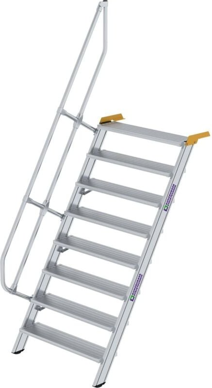 Günzburger Steigtechnik - Treppe 60° Stufenbreite 1.000 mm 8 Stufen Aluminium geriffelt - 600328
