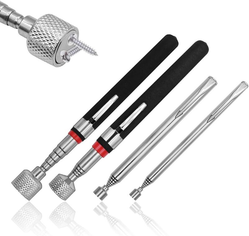 4 Stück 1,5/3/10/15 Pfund magnetische Teleskopstangen, Teleskopmagnet aus Edelstahl, magnetisches Retriever-Werkzeug, ma...