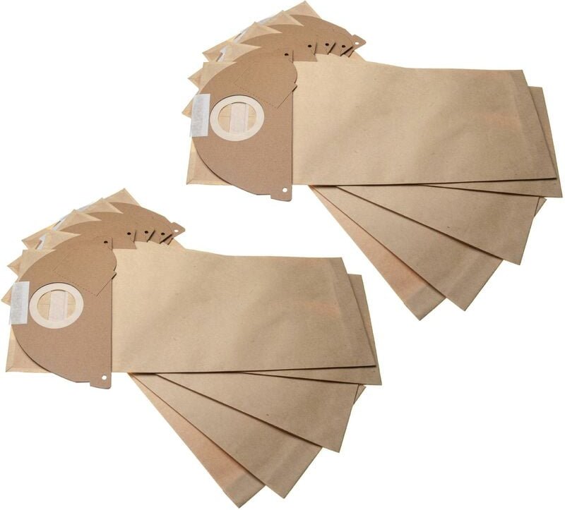 10x Staubsaugerbeutel kompatibel mit Kärcher s 5125 Staubsauger - Papier, 42,4cm x 16,9cm, sandfarben - Vhbw
