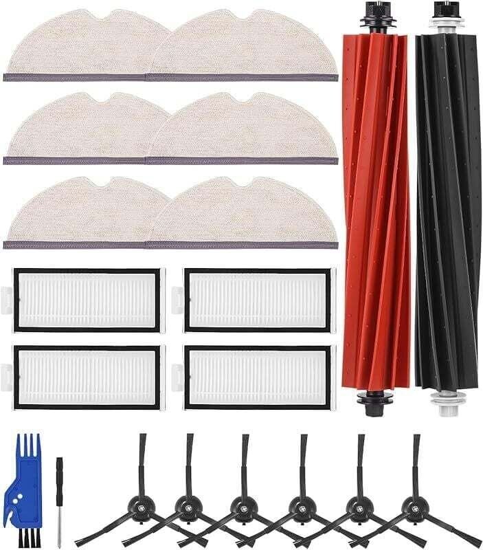 Zubehörset für Roborock Q5 Pro+/Q5 Pro/Q8 Max+/Q8 Max Staubsauger, Ersatzteile – 2 Hauptbürsten, 4 HEPA-Filter,