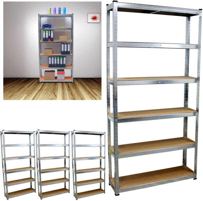 4x Schwerlastregal Steckregal 200x100x30 Archivregal Schwerlastregal Lagerregal Kellerregal Metallregal Regal Garagenreg...