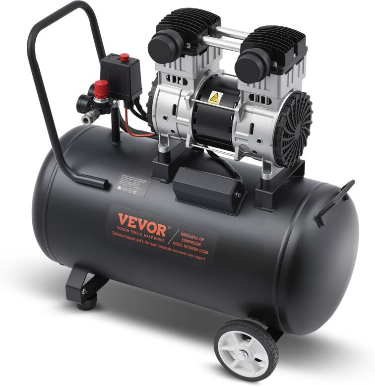 Luftkompressor,15 Gallonen Stahltank,2 ps 5,3 CFM@90 psi ölfreier Luftkompressor und max. 125 psi Druck,78 dB ultraleise...