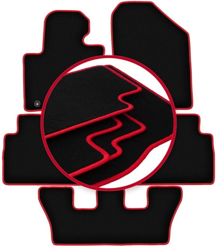 CARLUX-RED Auto-Fußmatten für: Kia Sorento III 7-Sitzer (2015-)